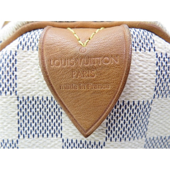 Louis Vuitton White and Tan Checkered Satchel - Picture 12 of 14